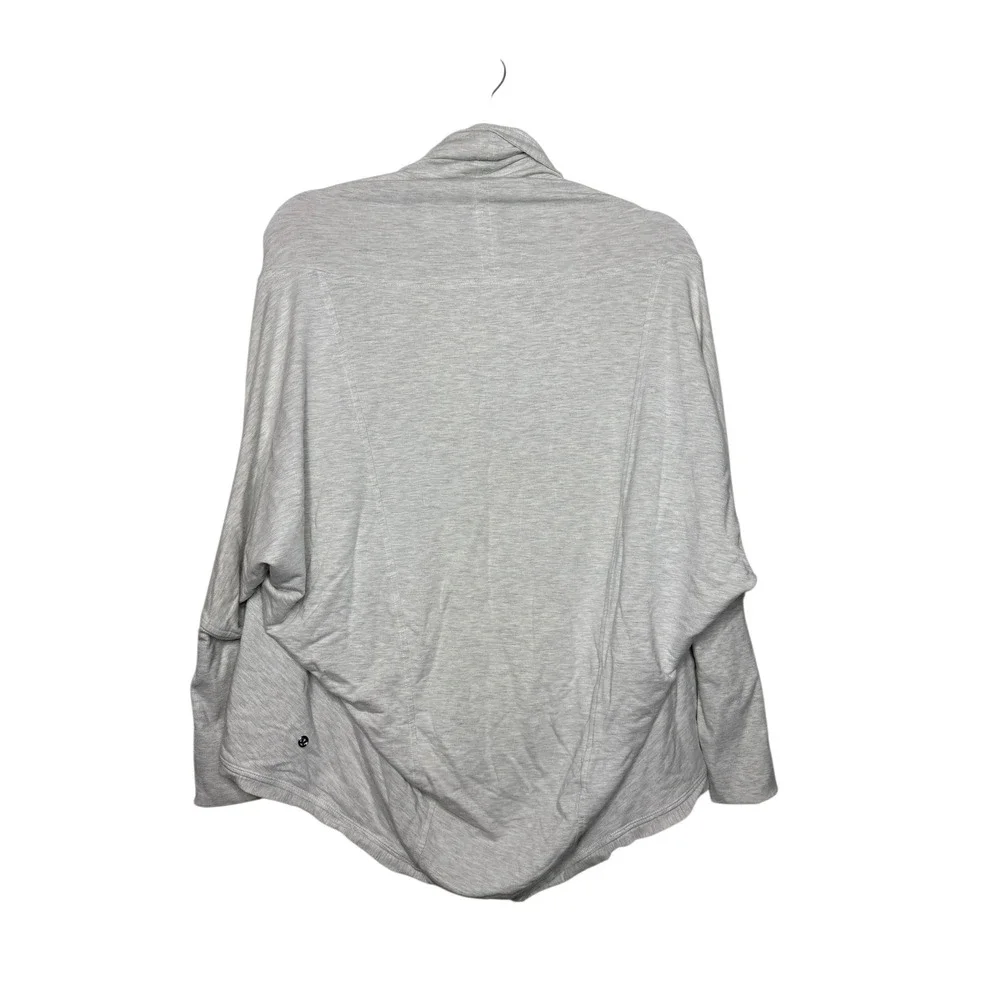 Lululemon To & Flow Wrap Heathered Mod White‎ 2 Draped Open Oversized Stretch